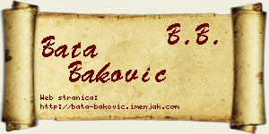Bata Baković vizit kartica